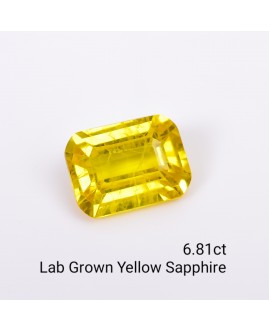 LAB GROWN YELLOW SAPPPHIRE 6.81 Cts OCTAMIXED