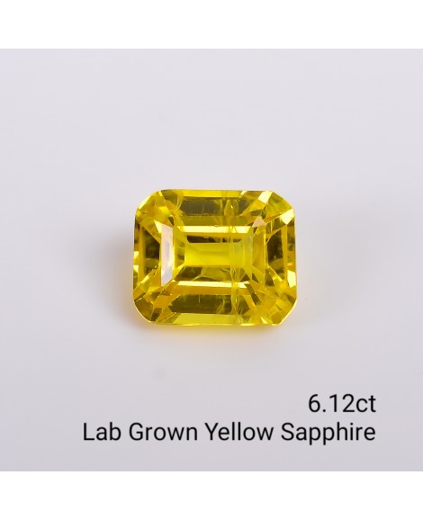 LAB GROWN YELLOW SAPPPHIRE 6.12 Cts OCTAMIXED