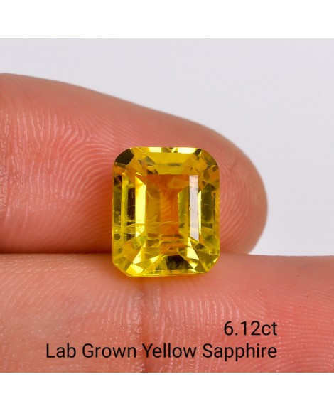 LAB GROWN YELLOW SAPPPHIRE 6.12 Cts OCTAMIXED