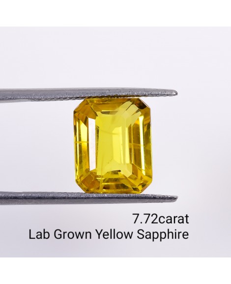 LAB GROWN YELLOW SAPPPHIRE 7.72 Cts OCTAMIXED