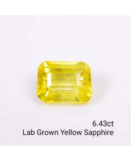LAB GROWN YELLOW SAPPPHIRE 6.43 Cts OCTAMIXED