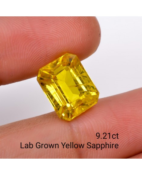 LAB GROWN YELLOW SAPPPHIRE 9.21 Cts OCTAMIXED