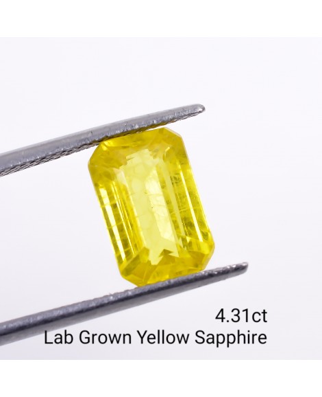 LAB GROWN YELLOW SAPPPHIRE 4.31 Cts OCTAMIXED