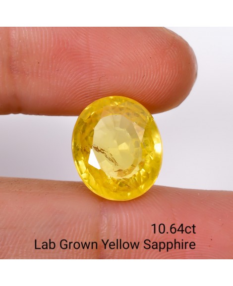 LAB GROWN YELLOW SAPPPHIRE 10.64Cts OVALMIXED