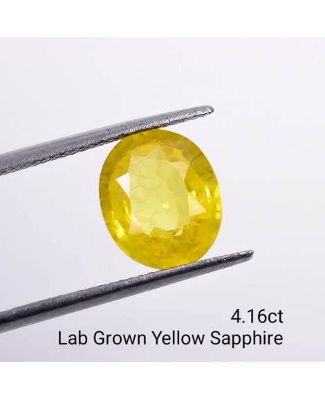 LAB GROWN YELLOW SAPPPHIRE 4.16 Cts OVALMIXED