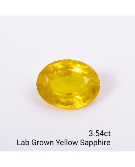 LAB GROWN YELLOW SAPPPHIRE 3.54 Cts OVALMIXED