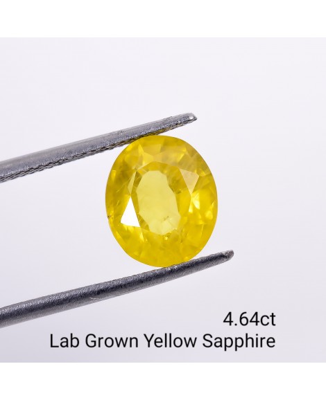 LAB GROWN YELLOW SAPPPHIRE 4.64 Cts OVALMIXED