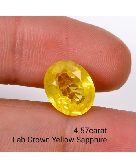 LAB GROWN YELLOW SAPPPHIRE 4.57 Cts OVALMIXED