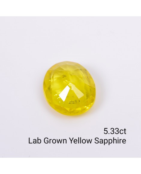 LAB GROWN YELLOW SAPPPHIRE 5.33 Cts OVALMIXED