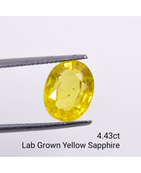 LAB GROWN YELLOW SAPPPHIRE 4.43 Cts OVALMIXED