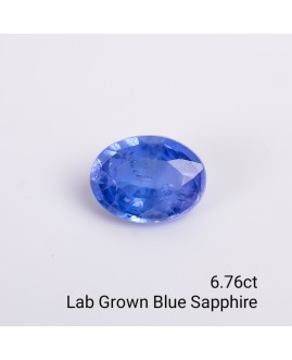 LAB GROWN BLUE SAPPPHIRE 6.76 Cts OVALMIXED