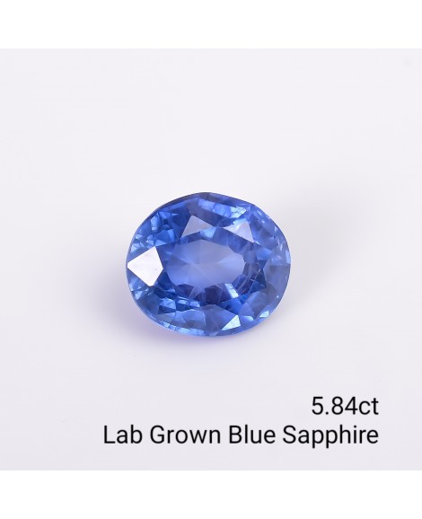 LAB GROWN BLUE SAPPPHIRE 5.84 Cts OVALMIXED LAB GROWN BLUE SAPPPHIRE 5.84 Cts OVALMIXED