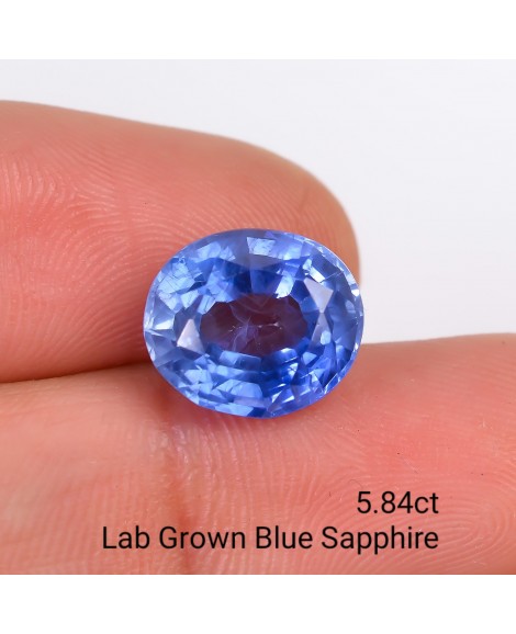 LAB GROWN BLUE SAPPPHIRE 5.84 Cts OVALMIXED LAB GROWN BLUE SAPPPHIRE 5.84 Cts OVALMIXED