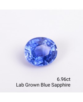 LAB GROWN BLUE SAPPPHIRE 6.96 Cts OVALMIXED