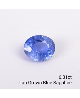 LAB GROWN BLUE SAPPPHIRE 6.31 Cts OVALMIXED