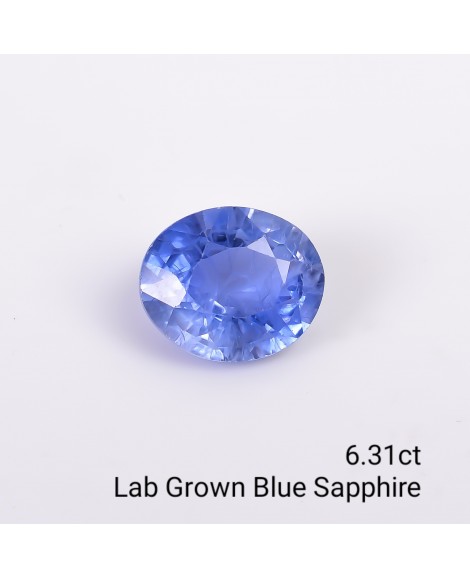 LAB GROWN BLUE SAPPPHIRE 6.31 Cts OVALMIXED LAB GROWN BLUE SAPPPHIRE 6.31 Cts OVALMIXED
