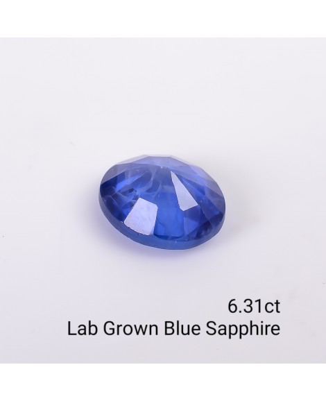LAB GROWN BLUE SAPPPHIRE 6.31 Cts OVALMIXED LAB GROWN BLUE SAPPPHIRE 6.31 Cts OVALMIXED