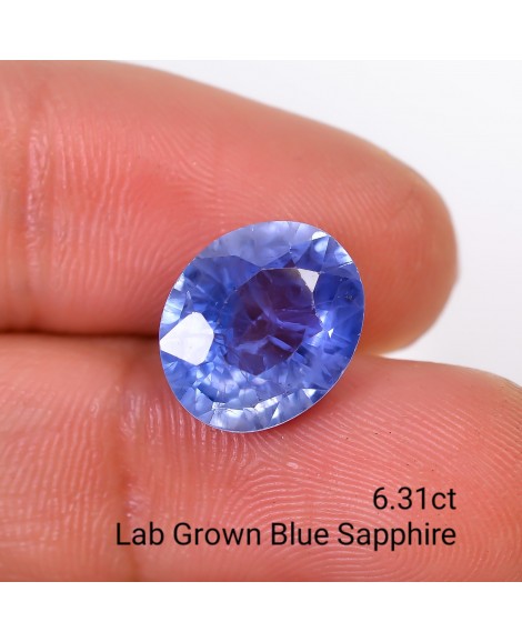 LAB GROWN BLUE SAPPPHIRE 6.31 Cts OVALMIXED LAB GROWN BLUE SAPPPHIRE 6.31 Cts OVALMIXED