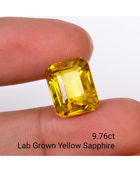 LAB GROWN YELLOW SAPPPHIRE 9.76 Cts OCTAMIXED