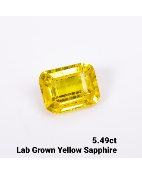 LAB GROWN YELLOW SAPPPHIRE 5.49 Cts OCTAMIXED