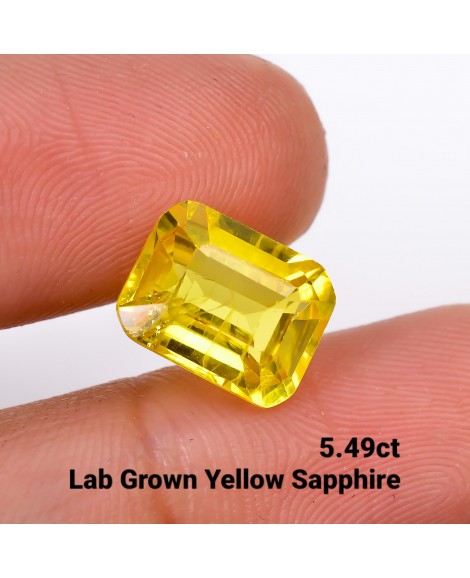 LAB GROWN YELLOW SAPPPHIRE 5.49 Cts OCTAMIXED