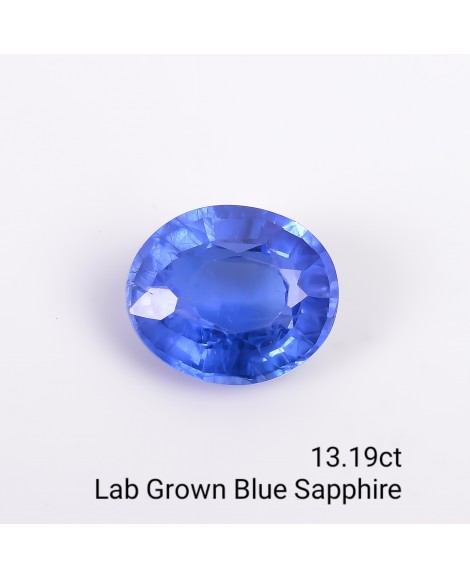 LAB GROWN BLUE SAPPPHIRE 13.19 Cts OVALMIXED
