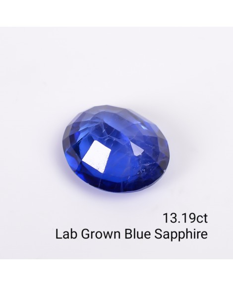 LAB GROWN BLUE SAPPPHIRE 13.19 Cts OVALMIXED
