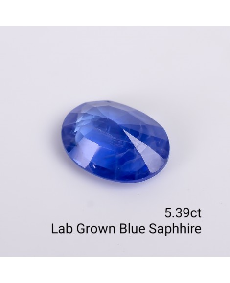 LAB GROWN BLUE SAPPPHIRE 5.39 Cts OVALMIXED