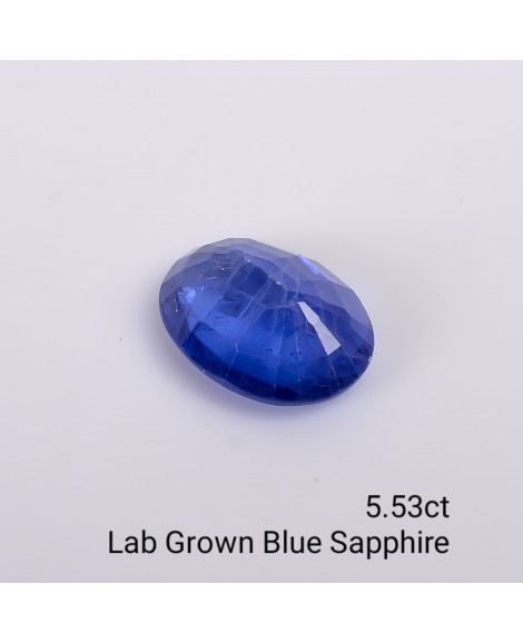 LAB GROWN BLUE SAPPPHIRE 5.53 Cts OVALMIXED