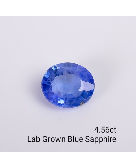 LAB GROWN BLUE SAPPPHIRE 4.56 Cts OVALMIXED
