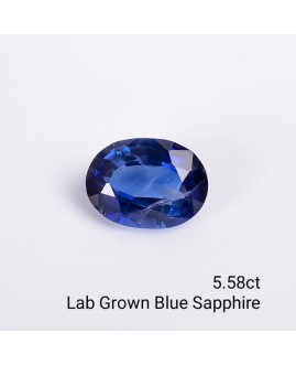 LAB GROWN BLUE SAPPPHIRE 5.58 Cts OVALMIXED