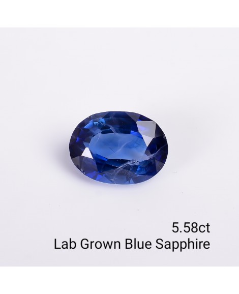 LAB GROWN BLUE SAPPPHIRE 5.58 Cts OVALMIXED